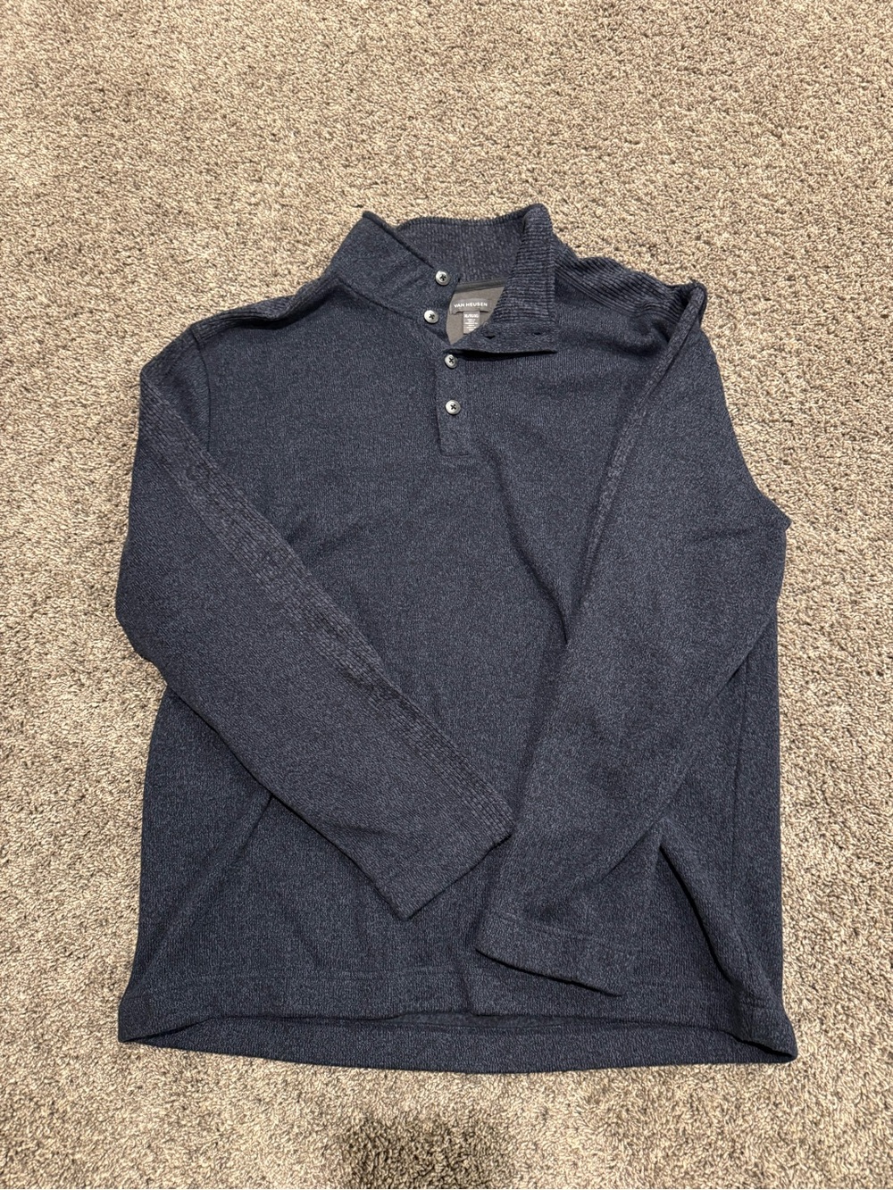 Van Heusen Men's Navy Zip-Quarter Knit Sweater